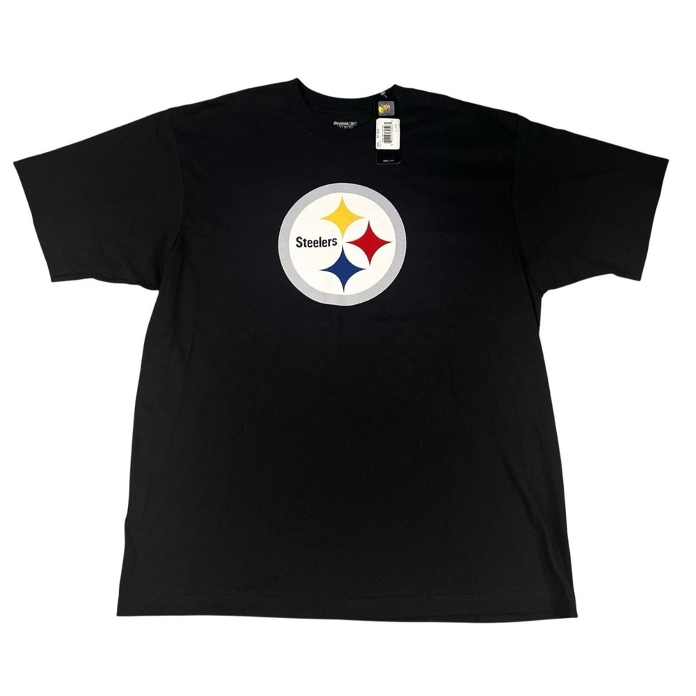 Reebok Pittsburgh Steelers NFL Graphic Tee Shirt Black Mens XL NWT R200A - Picture 2 of 9